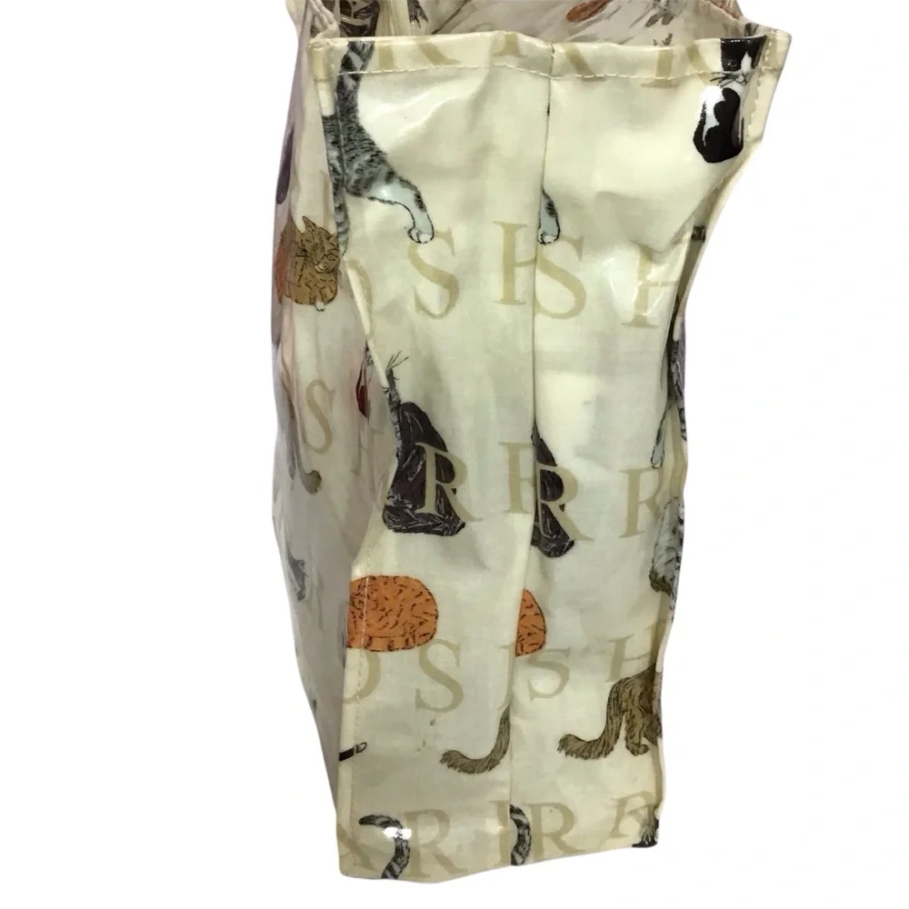 Harrods Cat Print Tote Bag - Cream and Multicolor